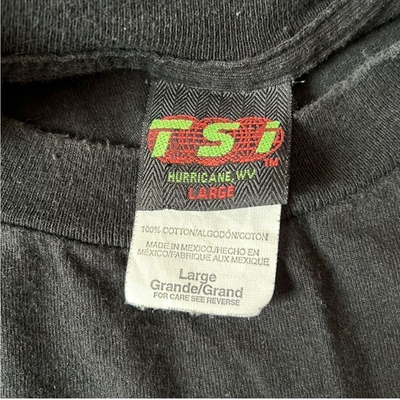 Men’s Vintage 90’s Cool Dad Black Graphic Crayon Writing SS Tee Size Large - Picture 3 of 5